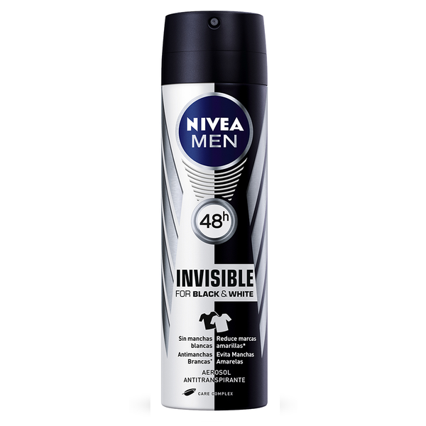 Desodorante Aero Nivea Men Black White Invisible 150ml Desodorante Aero Nivea Men Black White Invisible 150ml