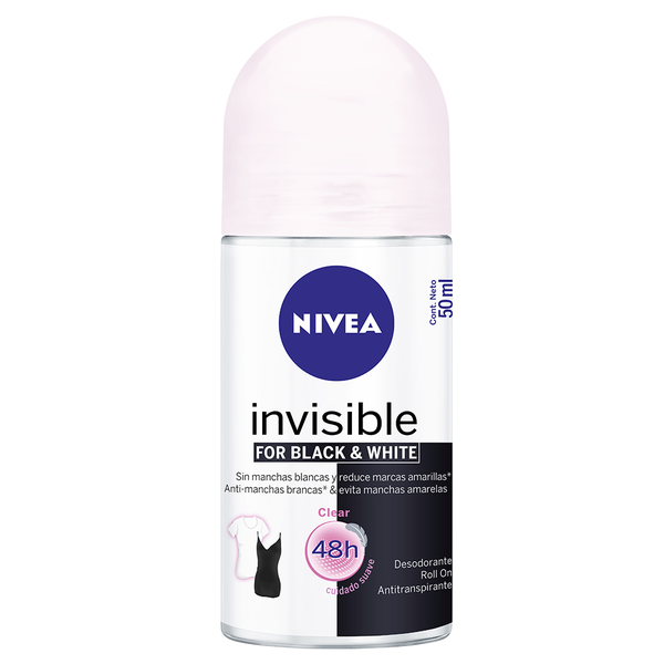 Desodorante Roll-On Nivea Invisible Black & White 50ml Desodorante Roll-On Nivea Invisible Black & White 50ml