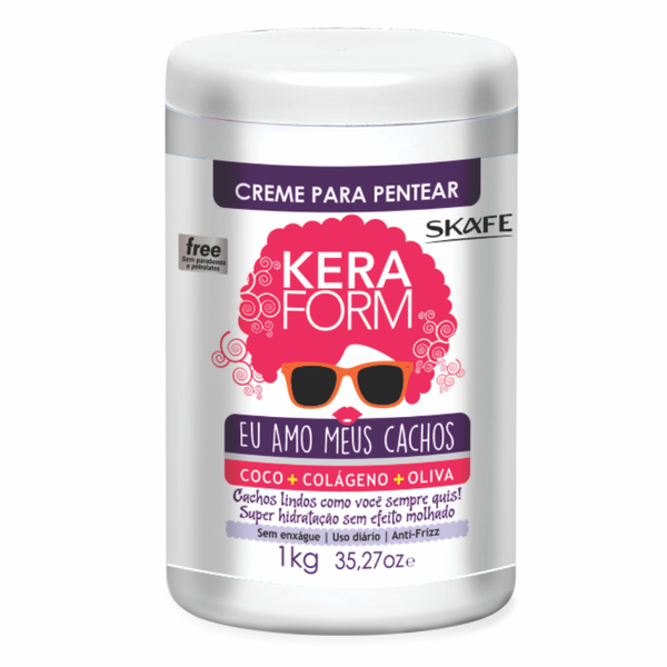 Creme De Pentear Skafe Keraform Eu Amo Meus Cachos 1kg Creme De Pentear Skafe Keraform Eu Amo Meus Cachos 1kg