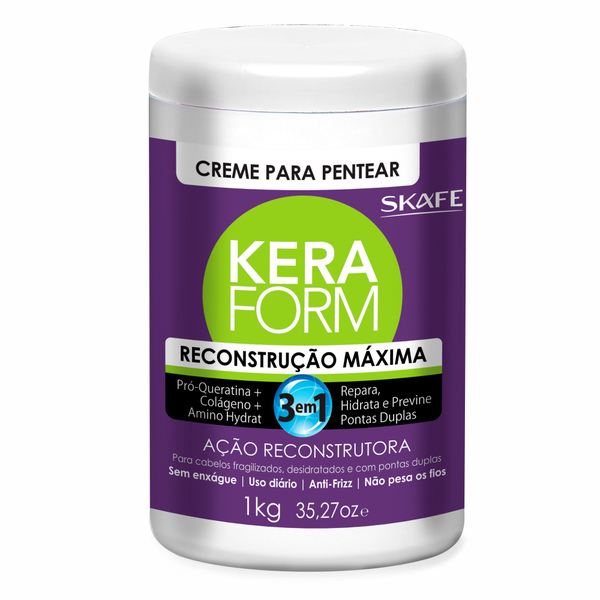 Creme De Pentear Skafe Keraform Reconstrução Máxima 3 em 1 - 1kg Creme De Pentear Skafe Keraform Reconstrução Máxima 3 em 1 - 1kg