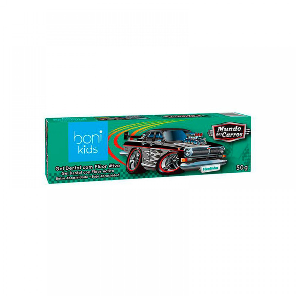 Gel Dental Vegano Boni Kids Mundo Dos Carros Mentinha 50gr Gel Dental Vegano Boni Kids Mundo Dos Carros Mentinha 50gr