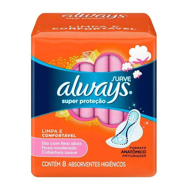 Absorvente Always Basic Cobertura Suave Com Abas Com 8un Absorvente Always Basic Cobertura Suave Com Abas Com 8un