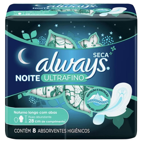 Absorvente Always Ultrafino Cobertura Seca Com Abas Com 8un Absorvente Always Ultrafino Cobertura Seca Com Abas Com 8un