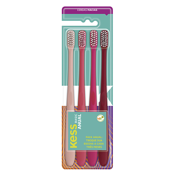 Escova Dental Kess Anual com 4 Unidades Escova Dental Kess Anual com 4 Unidades
