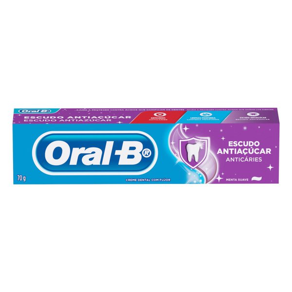 Creme Dental Oral-B Escudo Antiaçúcar 70gr Creme Dental Oral-B Escudo Antiaçúcar 70gr