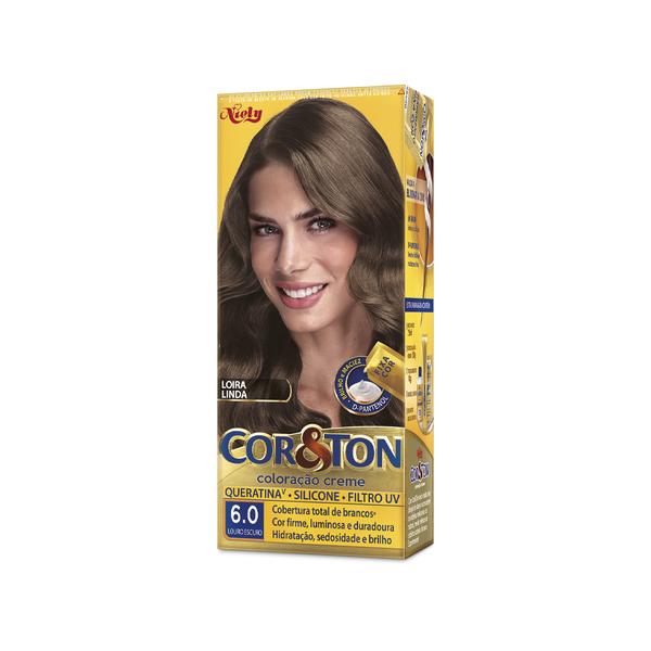 Coloração Permanente Niely Cor&Ton Kit Louro Escuro - 6.0 Coloração Permanente Niely Cor&Ton Kit Louro Escuro - 6.0