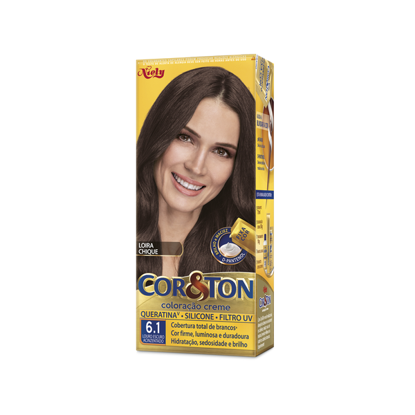 Coloração Permanente Niely Cor&Ton Kit Louro Escuro Acinzentado - 6.1 Coloração Permanente Niely Cor&Ton Kit Louro Escuro Acinzentado - 6.1