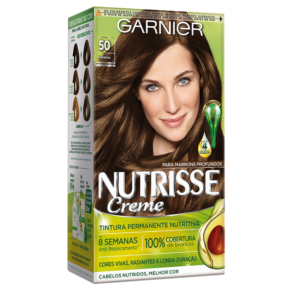 Coloração Permanente Garnier Nutrisse Kit Castanho Claro - 50 Coloração Permanente Garnier Nutrisse Kit Castanho Claro - 50