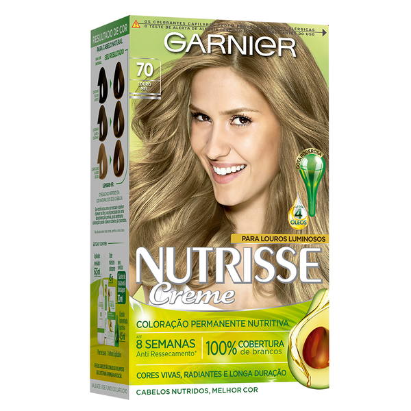 Coloração Permanente Garnier Nutrisse Kit Louro Natural - 70 Coloração Permanente Garnier Nutrisse Kit Louro Natural - 70