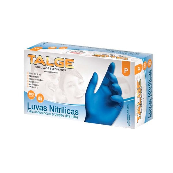 Luva Nitrílica Descartável Azul G Sem Pó 100un Luva Nitrílica Descartável Azul G Sem Pó 100un