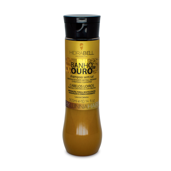 Shampoo Hidrabell By Lunna Hair Banho de Ouro 350ml Shampoo Hidrabell By Lunna Hair Banho de Ouro 350ml