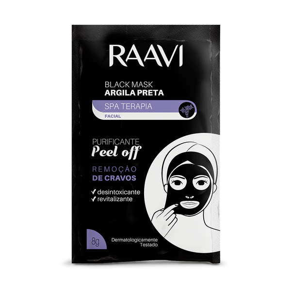 Máscara Facial Raavi Peel Off Black Mask Argila Preta 8gr Máscara Facial Raavi Peel Off Black Mask Argila Preta 8gr