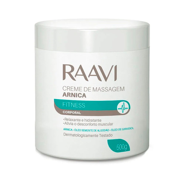Creme de Massagem Raavi Corporal Fitness Arnica 500gr Creme de Massagem Raavi Corporal Fitness Arnica 500gr