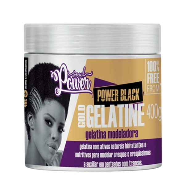 Gelatina Soul Power Black Gold Modeladora 400gr Gelatina Soul Power Black Gold Modeladora 400gr
