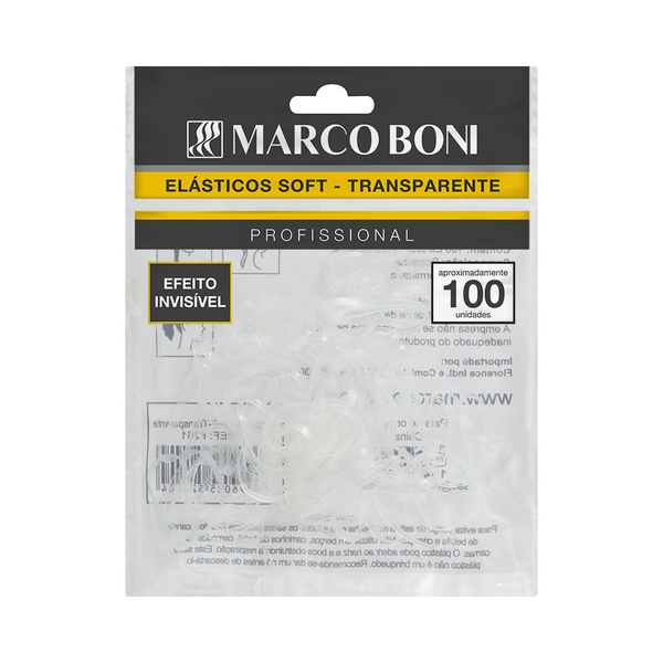 Elástico Marco Boni Soft Transparente 100un Ref: 8261 Elástico Marco Boni Soft Transparente 100un Ref: 8261