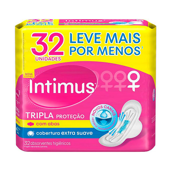 Absorvente Intimus Gel Tripla Proteção Suave com Abas 32un Absorvente Intimus Gel Tripla Proteção Suave com Abas 32un