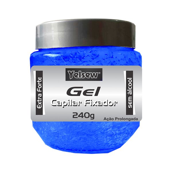 Gel Fixador Yelsew Pote Alta Fixação Extra Forte Azul 240gr Gel Fixador Yelsew Pote Alta Fixação Extra Forte Azul 240gr