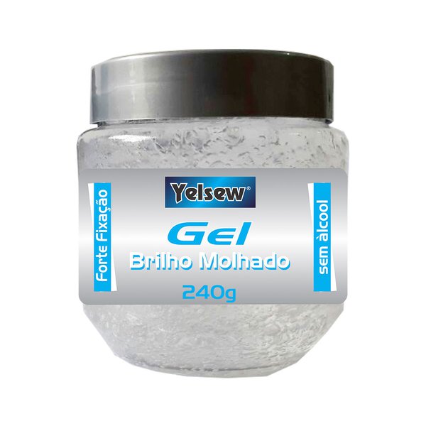 Gel Fixador Yelsew Pote Cristal Efeito Brilho Molhado 240gr Gel Fixador Yelsew Pote Cristal Efeito Brilho Molhado 240gr