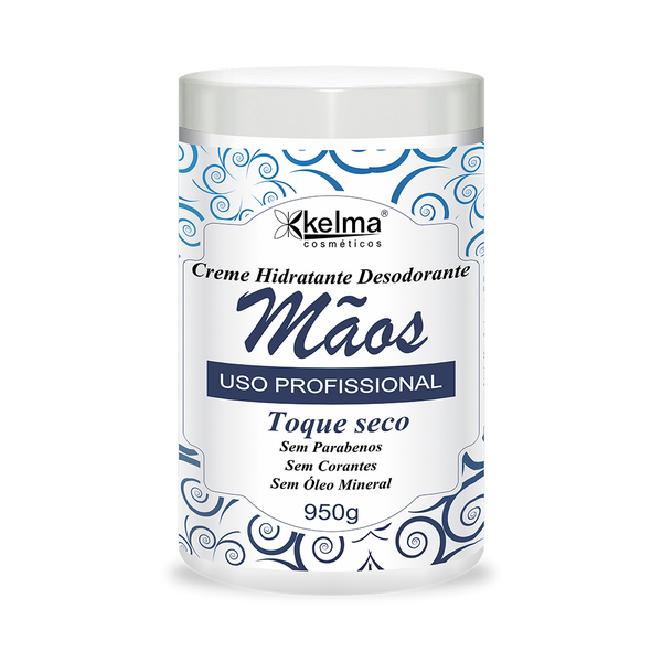 Creme Kelma Profissional Hidratante para Mãos 950gr Toque Seco Sem Parabenos Sem Corantes Sem Oleo Mineral Creme Kelma Profissional Hidratante para Mãos 950gr Toque Seco Sem Parabenos Sem Corantes Sem Oleo Mineral