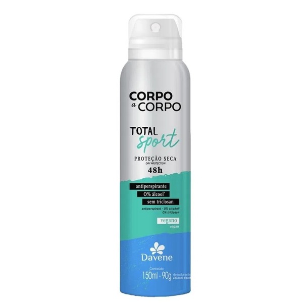 Desodorante Antiperspirante Davene Corpo a Corpo Total Sport 150ml Desodorante Antiperspirante Davene Corpo a Corpo Total Sport 150ml