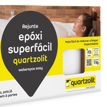 Rejunte Epoxi Marfim 1kg 0574.00023.0001cx - Epoxi Super Facil (u) - 1 Kg (bd) Quartzolit. Rejunte Epoxi Marfim 1kg 0574.00023.0001cx - Epoxi Super Facil (u) - 1 Kg (bd) Quartzolit.