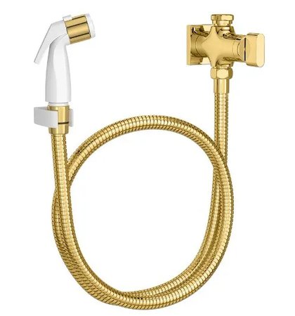 Ducha Manual Activa C/ Registro E Derivacao 1984 D55 Act Mo - Belle Epoque Tiffany (alto Luxo) - Dourado/mogno Deca Metal Ducha Manual Activa C/ Registro E Derivacao 1984 D55 Act Mo - Belle Epoque Tiffany (alto Luxo) - Dourado/mogno Deca Metal