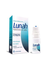 Lunah 2mg/mL, caixa com 1 frasco gotejador com 10mL de solução de uso oftálmico Lunah 2mg/mL, caixa com 1 frasco gotejador com 10mL de solução de uso oftálmico