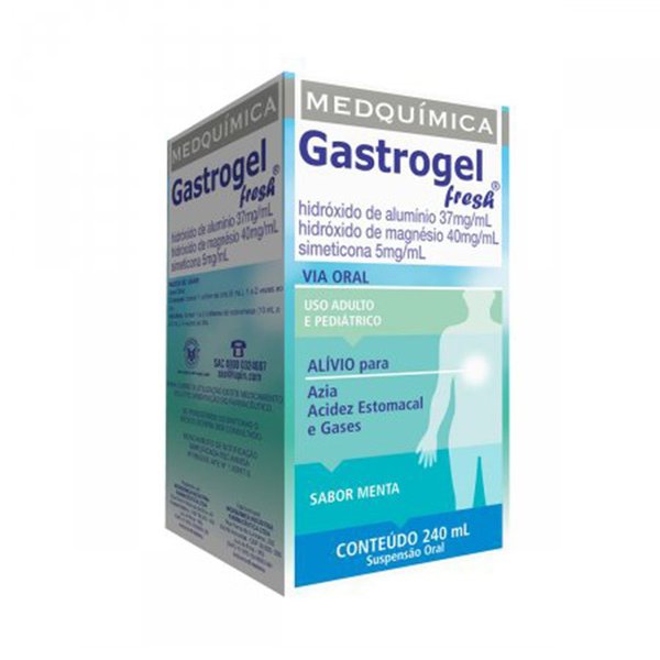 Gastrogel Fresh Frasco com 240mL de suspensão de uso oral, menta Gastrogel Fresh Frasco com 240mL de suspensão de uso oral, menta
