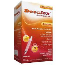 Desalex 0,5mg/mL, caixa com 1 frasco com 100mL de xarope + seringa dosadora + adaptador Desalex 0,5mg/mL, caixa com 1 frasco com 100mL de xarope + seringa dosadora + adaptador