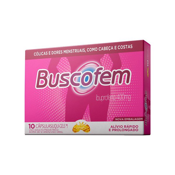 Buscofem 400mg, caixa com 10 cápsulas moles Buscofem 400mg, caixa com 10 cápsulas moles