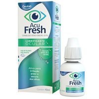 Acu Fresh 5mg/mL, caixa com 1 frasco gotejador com 10mL de solução de uso oftálmico Acu Fresh 5mg/mL, caixa com 1 frasco gotejador com 10mL de solução de uso oftálmico