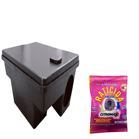 Combo com 1 Porta Isca Luna + 10 Raticida Citromax Sachê 25g Mix Cereias Combo com 1 Porta Isca Luna + 10 Raticida Citromax Sachê 25g Mix Cereias