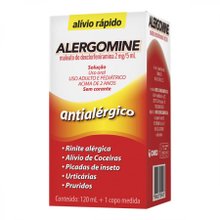Alergomine Solução Oral 0,4mg/mL, caixa com 1 frasco com 120mL de solução de uso oral + copo medidor Alergomine Solução Oral 0,4mg/mL, caixa com 1 frasco com 120mL de solução de uso oral + copo medidor