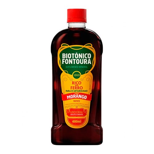 Biotônico Fontoura 400mL de solução de uso oral, morango Biotônico Fontoura 400mL de solução de uso oral, morango