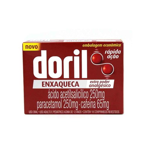 Doril Enxaqueca 250mg + 250mg + 65mg Caixa 18 Comprimidos Revestidos Doril Enxaqueca 250mg + 250mg + 65mg Caixa 18 Comprimidos Revestidos