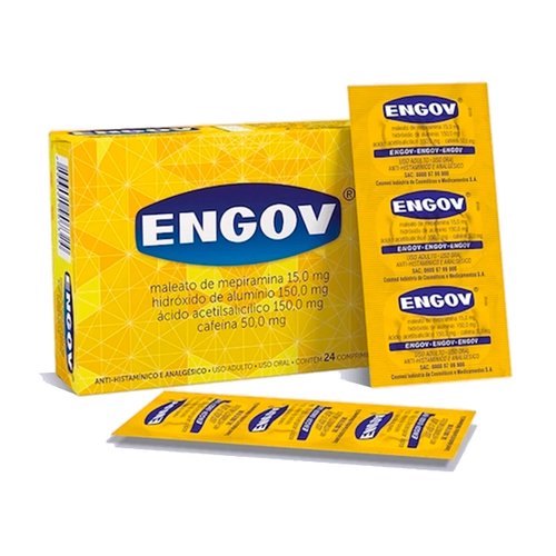 Engov 15mg + 150mg + 150mg + 50mg Caixa Com 24 Comprimidos Engov 15mg + 150mg + 150mg + 50mg Caixa Com 24 Comprimidos