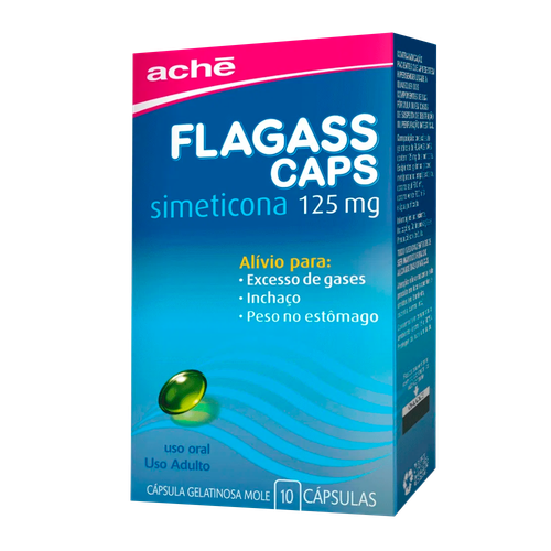 Flagass Cápsula 125mg, caixa contendo 10 cápsulas gelatinosas moles Flagass Cápsula 125mg, caixa contendo 10 cápsulas gelatinosas moles