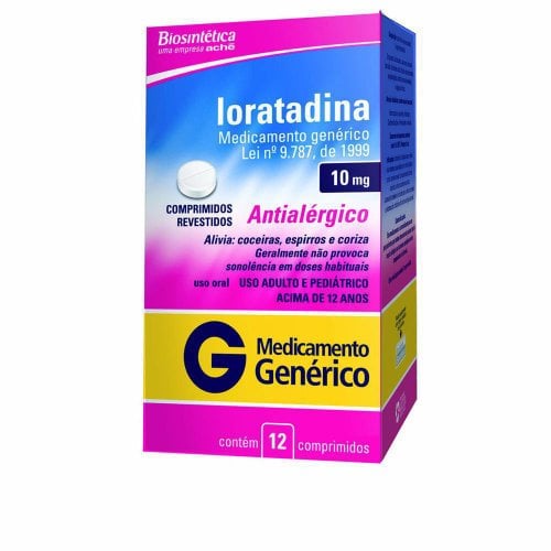 Loratadina - Biosintética 10mg caixa com 12 comprimidos Loratadina - Biosintética 10mg caixa com 12 comprimidos