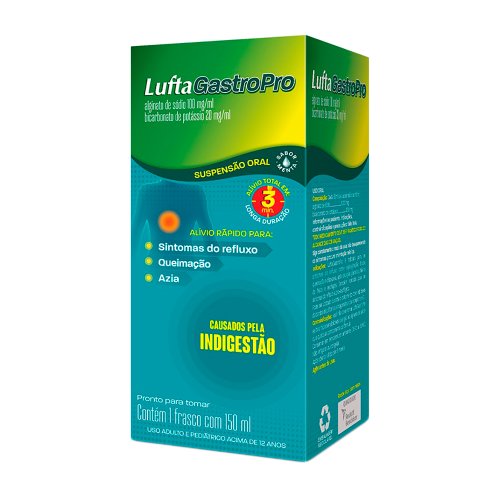 Luftagastropro 100mg/ml + 20 mg/ml, suspensão oral, frasco com 150ml Luftagastropro 100mg/ml + 20 mg/ml, suspensão oral, frasco com 150ml