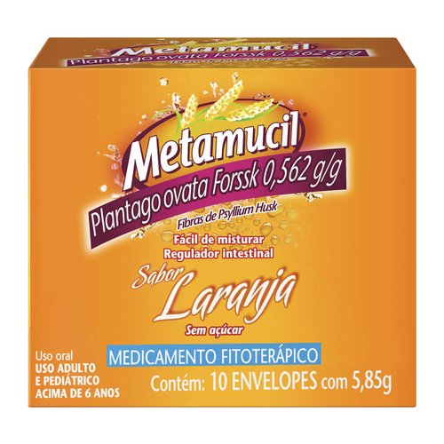 Metamucil 0,562g pó,10 sachês, sabor laranja Metamucil 0,562g pó,10 sachês, sabor laranja