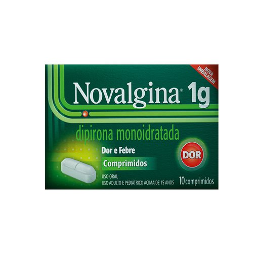 Novalgina Comprimido 1g, caixa com 10 comprimidos Novalgina Comprimido 1g, caixa com 10 comprimidos