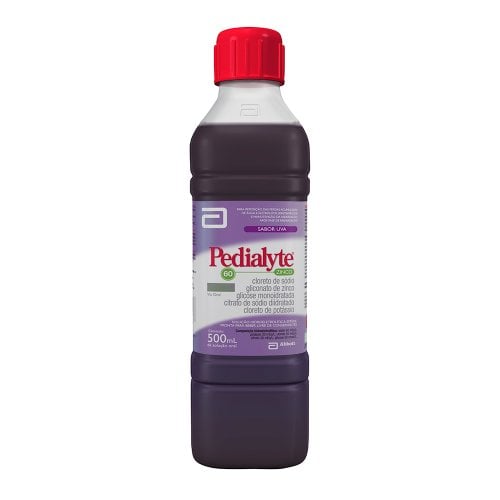 Pedialyte 60 Zinco Frasco contendo 500mL de solução de uso oral sabor uva, pronta para o uso Pedialyte 60 Zinco Frasco contendo 500mL de solução de uso oral sabor uva, pronta para o uso