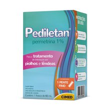 Pediletan 10mg/mL, caixa com 1 frasco com 60mL de loção de uso dermatológico Pediletan 10mg/mL, caixa com 1 frasco com 60mL de loção de uso dermatológico