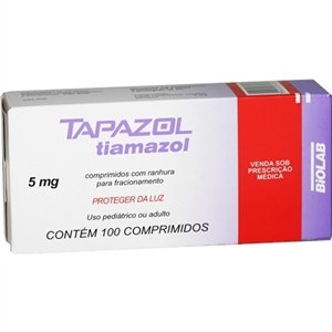 Tapazol 5mg, caixa com 100 comprimidos Tapazol 5mg, caixa com 100 comprimidos