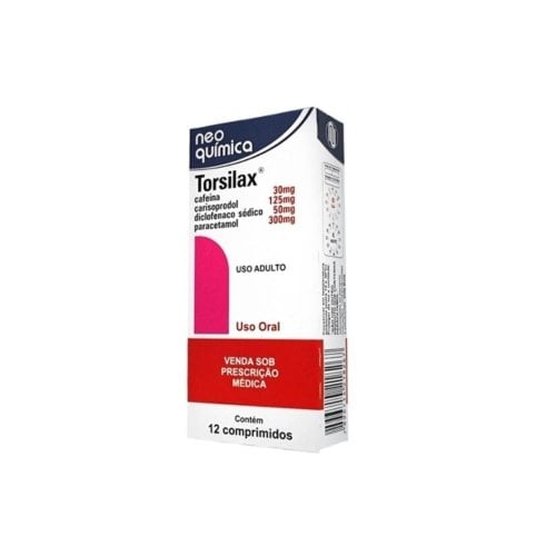 Torsilax 125mg + 50mg + 300mg + 30mg, caixa com 12 comprimidos Torsilax 125mg + 50mg + 300mg + 30mg, caixa com 12 comprimidos