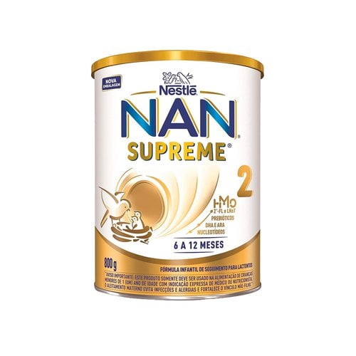 Fórmula Infantil Nan Supreme 2 Nestlé 800g Fórmula Infantil Nan Supreme 2 Nestlé 800g