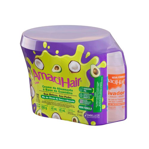 Kit Creme Relaxante AmaciHair Liso Kit Baldinho Kit Creme Relaxante AmaciHair Liso Kit Baldinho