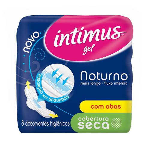 Absorvente Intimus Gel Noturno Cobertura Seca Com 8Un Absorvente Intimus Gel Noturno Cobertura Seca Com 8Un
