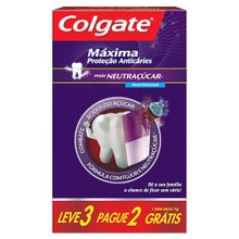 Creme Dental Colgate Máxima Proteção Anticáries Mais Neutraçúcar 70g Leve 3 Pague 2 Creme Dental Colgate Máxima Proteção Anticáries Mais Neutraçúcar 70g Leve 3 Pague 2