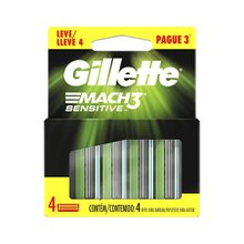 Carga para Aparelho de Barbear Gillette Mach3 Sensitive Leve 4 Pague 3 Carga para Aparelho de Barbear Gillette Mach3 Sensitive Leve 4 Pague 3